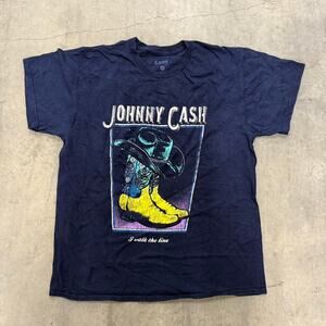 Navy johnny cash graphic tee